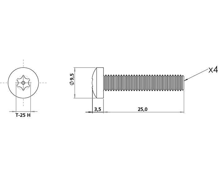 Sæt med sikkerhedsskruer M5x25