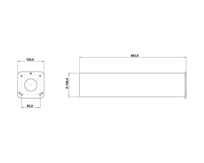 Fundamentsbeslag ø 108 / 700 L=480mm