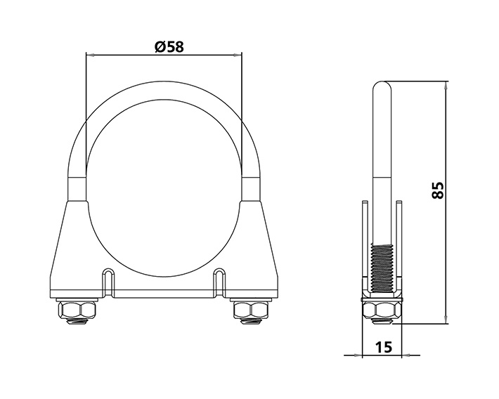 Rørbeslag Sportshalarmatur 58mm Par